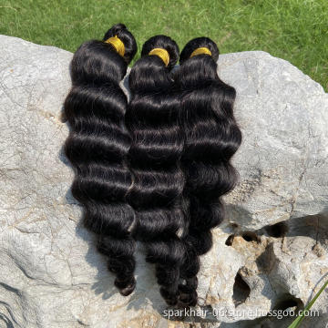 10A High Quality Virgin Human Hair 4Bundles,Brazilian Curly Loose Deep Wave Human Hair Extensions Loose Deep Wave Raw Hair